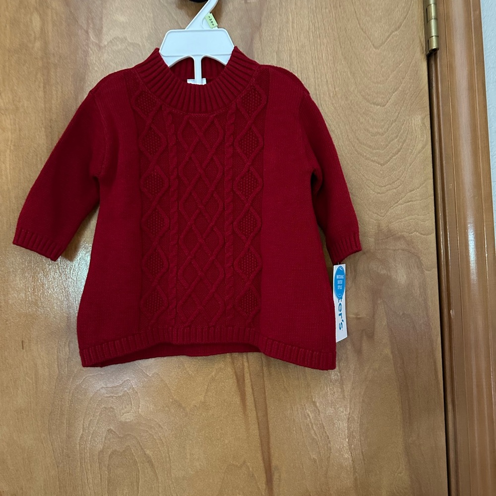 Brick red sweater dress with bloomers